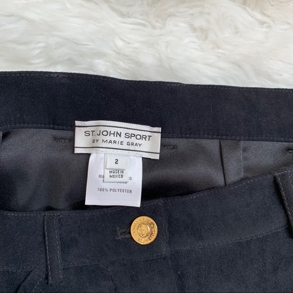 ST. JOHN faux suede trousers high waisted straight - Picture 8 of 8